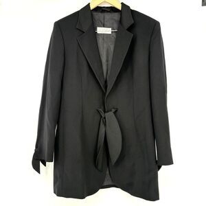 Federica Tosi Woman Blazer Black‎ Size 12 Made In Italy/Pure New Wool